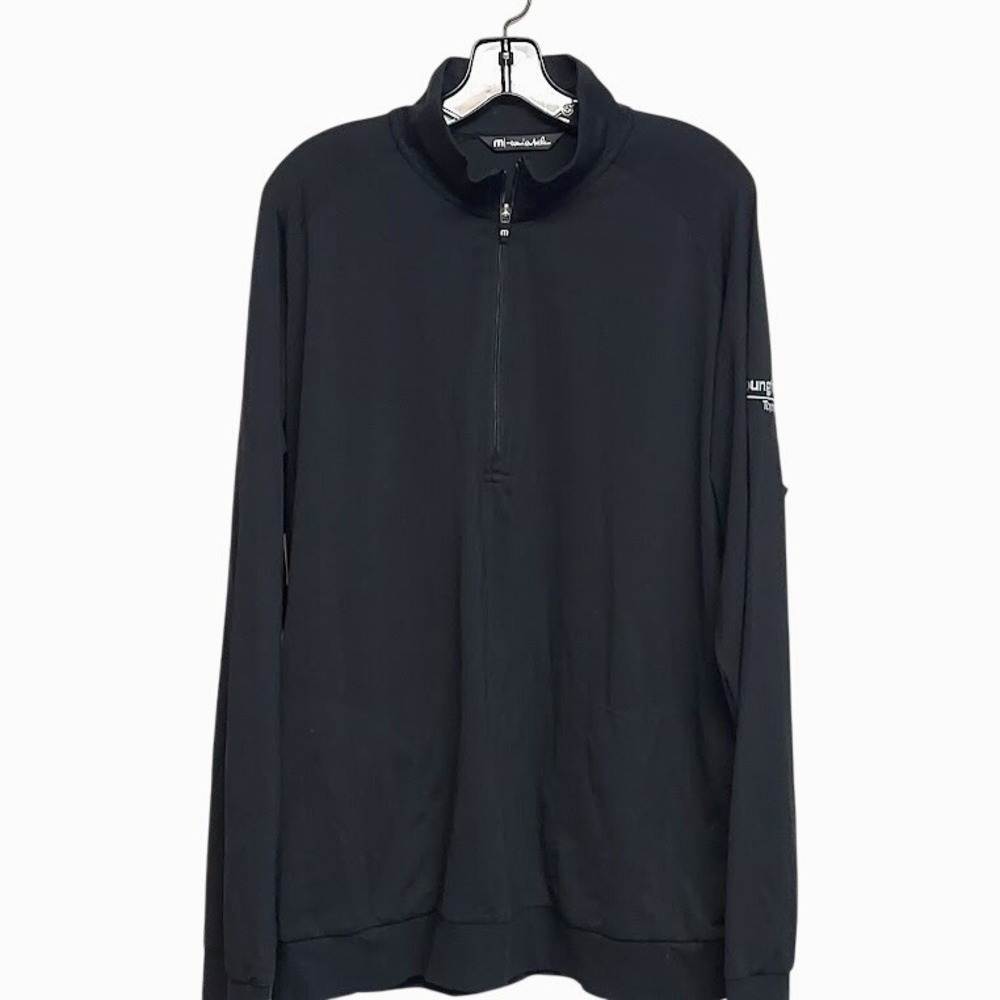 TravisMathew Mens Black Quarter Zip Pullover Young Life Topeka Logo XL
